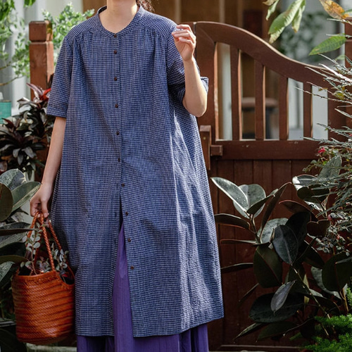 チェック柄ロングシャツワンピース 4カラー – セレクトショップ