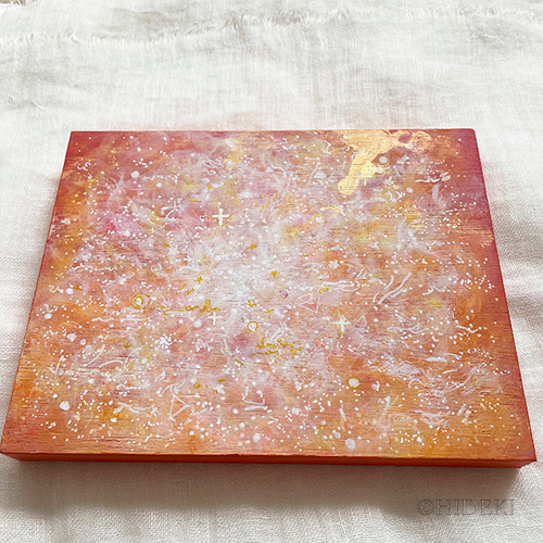 アクリル画作品「 温かい心」、アクリル絵の具の抽象画 絵画 HIDEKI