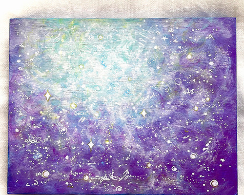 零065】絵画 宇宙 青 空 海 抽象画 原画 インテリア 絵画 零