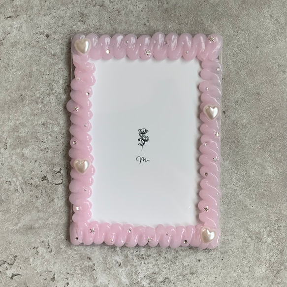 【B7トレカケース】硬質ケース ホイップデコ　sakura pink / heart pearl / bijou 2枚目の画像