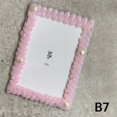 B7トレカケース】硬質ケース ホイップデコ sakura pink / heart pearl  