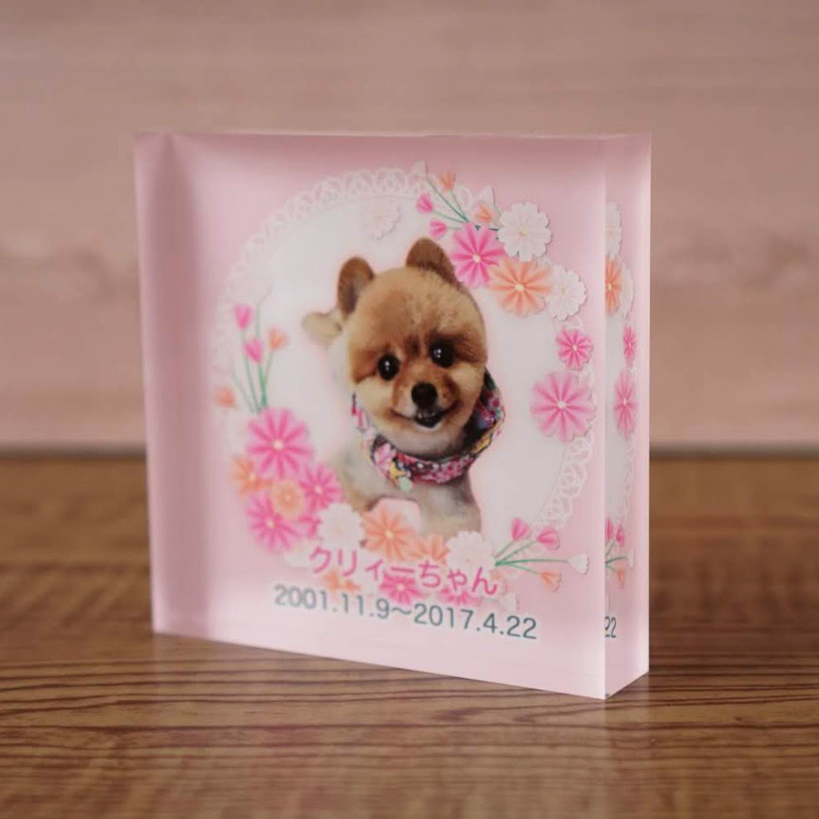 ペットメモリアル2025　うちの子 メモリアル アクリルフォトブロック │猫 犬 うさぎ 　ペット/OK