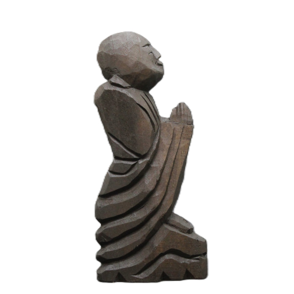主題作品《祈願》(16cm jk5102)佛像圓空佛雕木雕 第5張的照片
