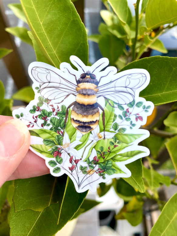 Insect Flower Bouquet Sticker Set (５ piece) - 花と虫のブーケシールセット( 2枚目の画像