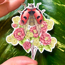 Insect Flower Bouquet Sticker Set (５ piece) - 花と虫のブーケシールセット( 3枚目の画像