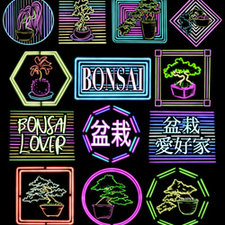 Neon Bonsai Postcard ネオン盆栽アートはがき 2枚目の画像