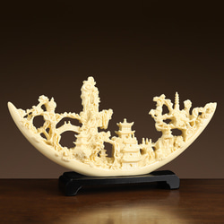 オブジェ 象牙風 帆船 サンゴ 珊瑚 おしゃれ かわいい 置物 オーナメント インテリア 工芸品 装飾品 ch-1735 1枚目の画像