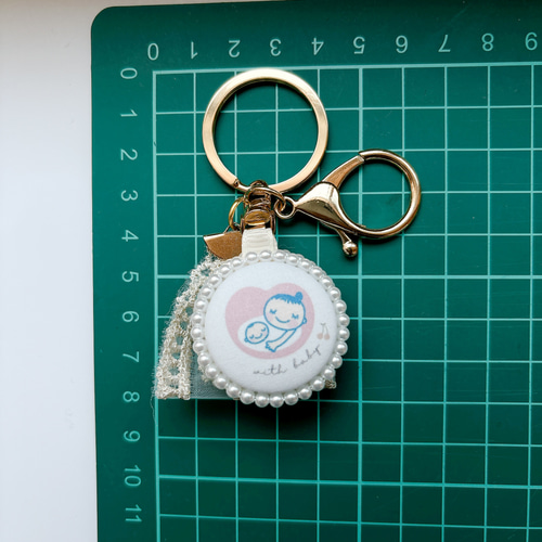 送料無料！！マタニティキーホルダー マタニティマーク インド刺繍