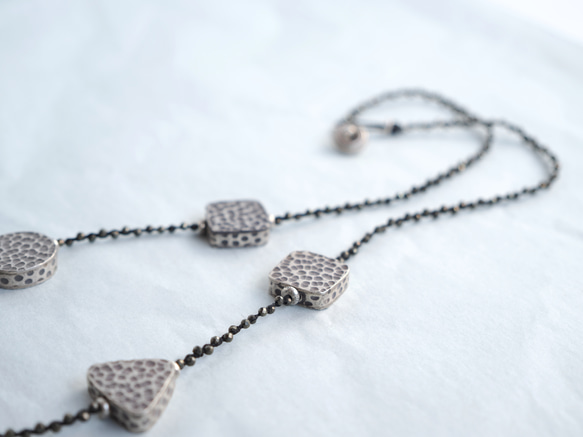 Braid necklace -Hammered silver- 4枚目の画像