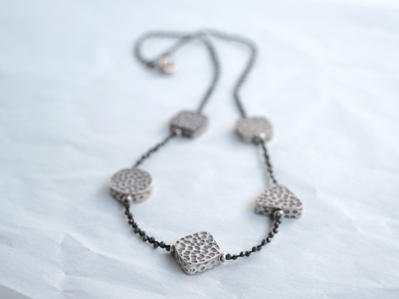 Braid necklace -Hammered silver- 2枚目の画像