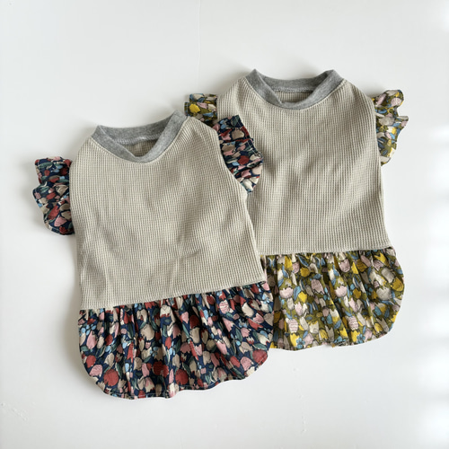 ハンドメイド＊犬服＊チワワ＊花柄ワンピース＊（79）現品