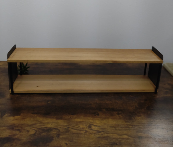 スパイスキッチンラック　アイアン✕木製2段棚 ディスプレイラック 8枚目の画像