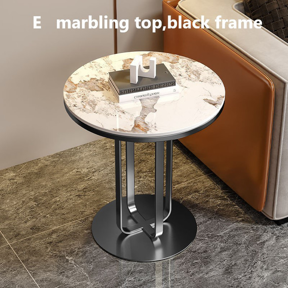 サイドテーブル ラグジュアリー スレート天板 カーボンスチール フレーム おしゃれ インテリア シンプル ch-1435 7枚目の画像