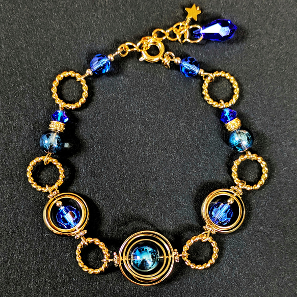 錬金術士の思案 ブレスレット】 ブルーアクアオーラ ヘマタイト 魔女