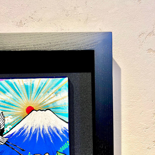 富士山と日の出の絵 額縁付き 手描き絵画 富士山の絵 富士山 Mt 富士山と日の出の絵 額縁付き 手描き絵画 富士山の絵 富士山 Mt