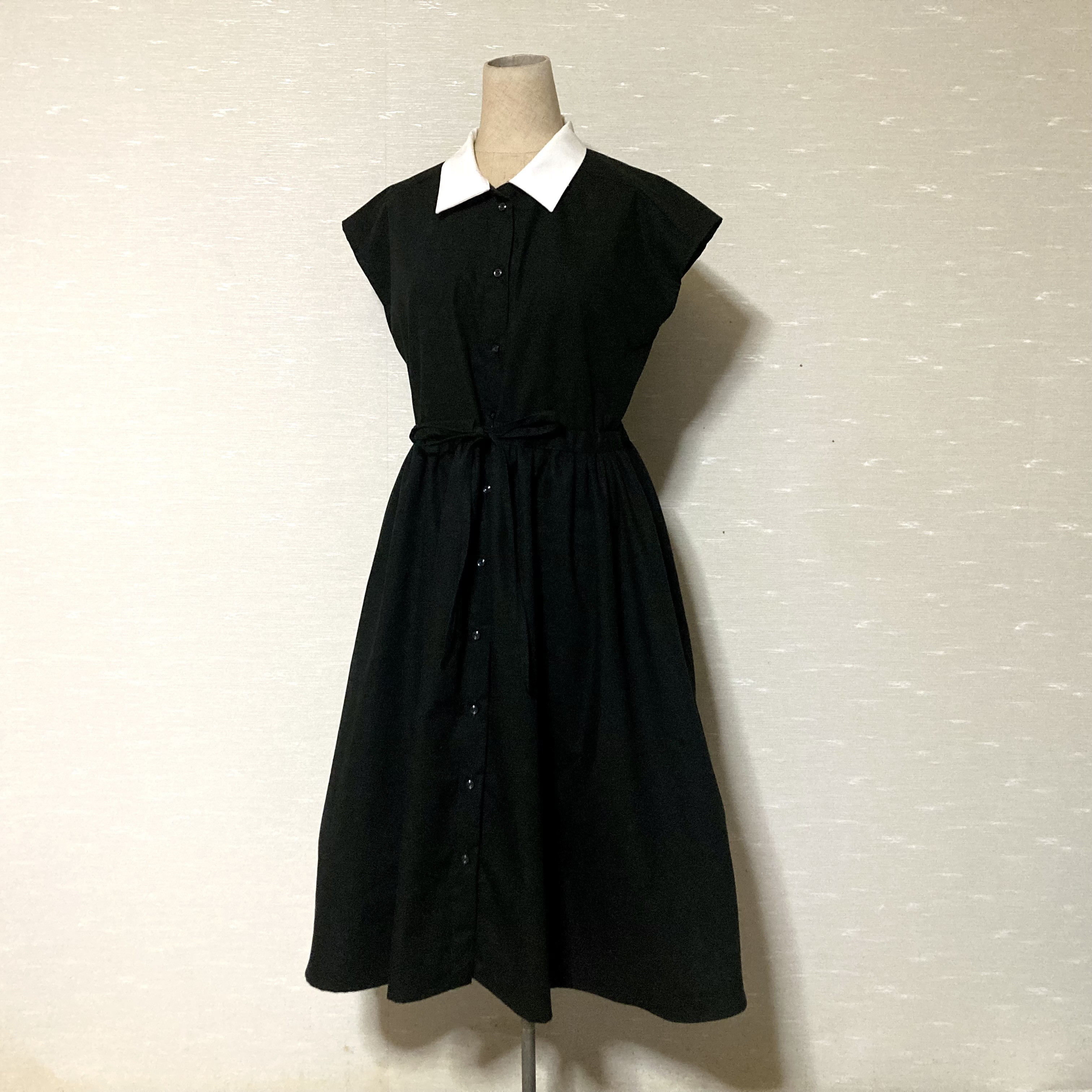 Classic Mode - dress line - | 身丈指定可 シャツワンピース｜フレンチスリーブ｜モノトーン