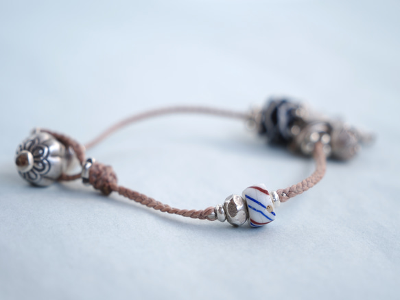 -Old venice beads・Flower- code bracelet 3枚目の画像