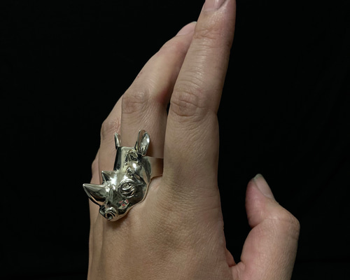 サイの指輪 指輪・リング Miyuki 通販 17452154｜Creema(クリーマ)