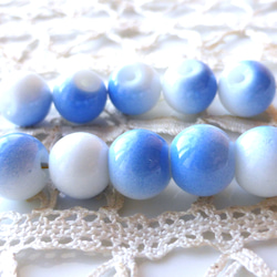 ぽわん　青い空　チェコビーズCzech Glass Beads10個 1枚目の画像