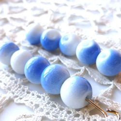 ぽわん　青い空　チェコビーズCzech Glass Beads10個 2枚目の画像