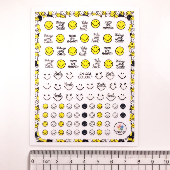 ネイル デコ シール スマイルマーク スマイリーフェイス ニコちゃん にっこり ニコニコ 笑顔 2枚(S092) 3枚目の画像