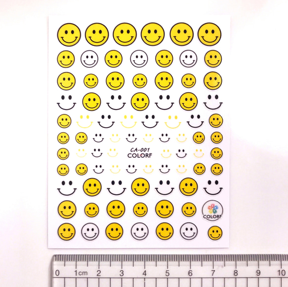 ネイル デコ シール スマイルマーク スマイリーフェイス ニコちゃん にっこり ニコニコ 笑顔 2枚(S092) 2枚目の画像