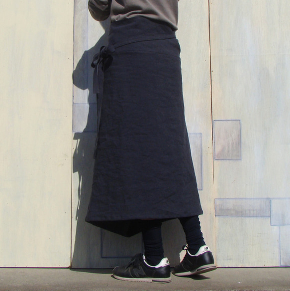 リネン　ラップスカート 5枚目の画像