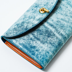 flap long wallet [ MARGOT FOG / Turchese ] フラップロングウォレット 長財布 5枚目の画像