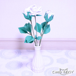 白い薔薇の花束　（折り紙の薔薇の花） 6枚目の画像