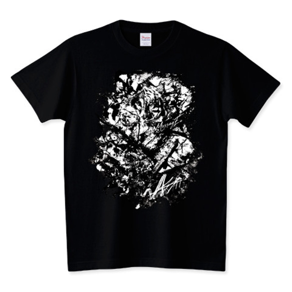 動物アート黒Tシャツ「Don't Be Afraid」 3枚目の画像