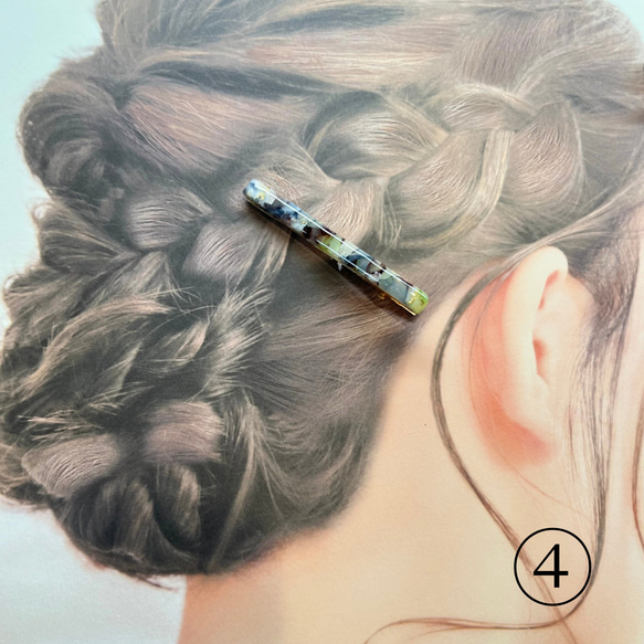 【選べる！ヘアクリップ】　カフェオレ 0.6×6cm 7枚目の画像