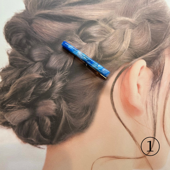 【選べる！ヘアクリップ】　爽やかな空 0.6×6cm 4枚目の画像