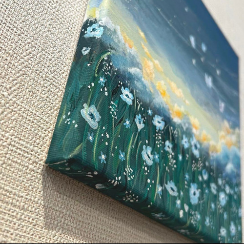 no.03】アクリル画 夜蝶 アート 絵画 風景画 雲 空 月 絵画 あぺ