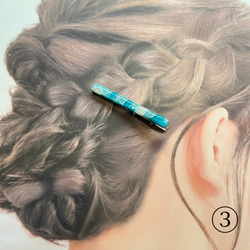 【選べる！ヘアクリップ】　大理石風　 0.6×6cm 7枚目の画像