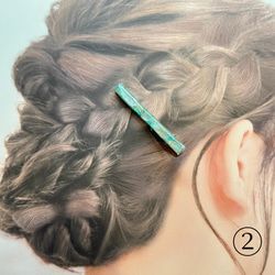 【選べる！ヘアクリップ】　翡翠　 0.6×6cm 5枚目の画像