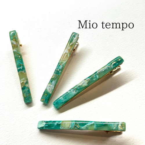選べる！ヘアクリップ】 翡翠 0.6×6cm ヘアクリップ・バナナクリップ