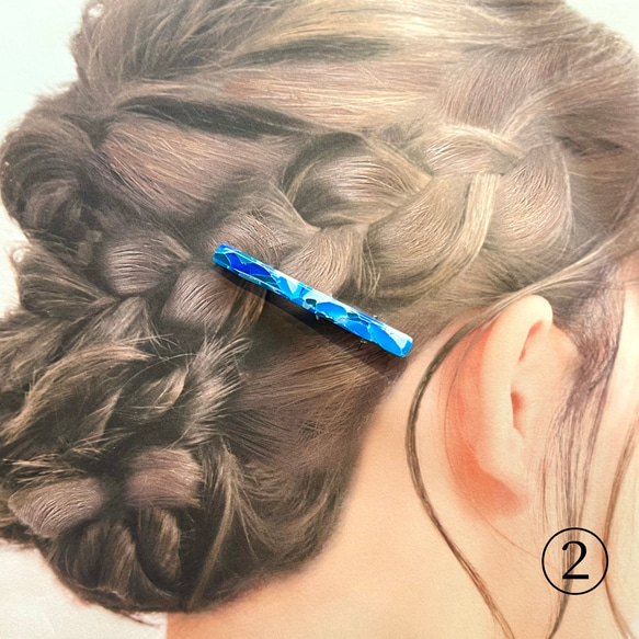 【選べる！ヘアクリップ】　海　 0.6×6cm 5枚目の画像