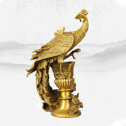 鳳凰 鳥の王　銅製 風水グッズ オブジェ お守り　開業のギフト  祈願縁起物 　飾り物　精工芸 　風水 1枚目の画像