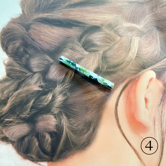 【選べる！ヘアクリップ】　抹茶オレ　 0.6×6cm 7枚目の画像