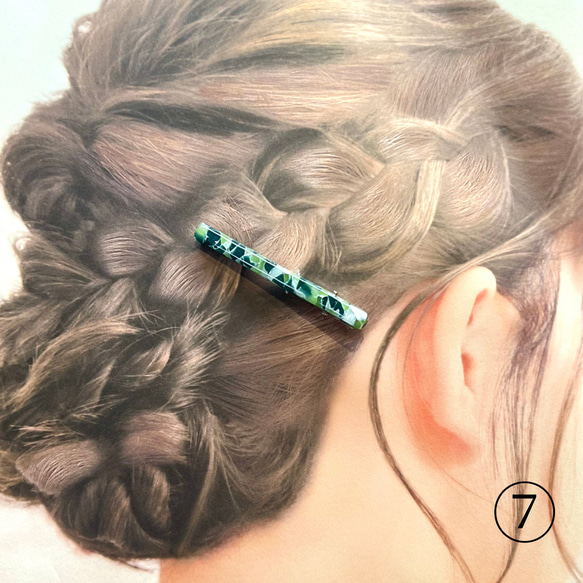 【選べる！ヘアクリップ】　抹茶オレ　 0.6×6cm 10枚目の画像