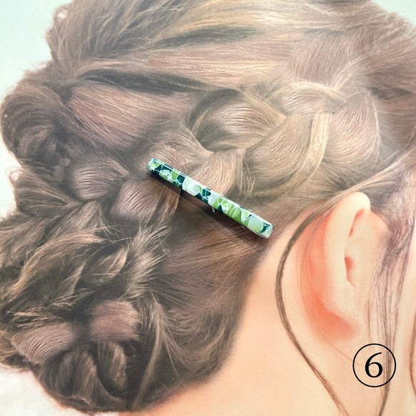 【選べる！ヘアクリップ】　抹茶オレ　 0.6×6cm 9枚目の画像