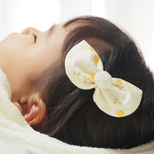 2wayキッズヘアアクセ キラまるリボン ピンク 1個 ベビーヘアクリップ