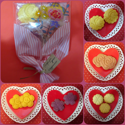 あたまになります。 アンティークキルト＆かご・お花3束セット·͜· ♡ 花束をガラスのフレームに飾るギフト