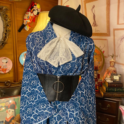 着物 洗える 化繊 ワンピース ドレス ハンドメイド リメイク 名古屋帯サッシュベルト KW-331 2枚目の画像