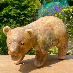 木彫りの熊風　陶器の熊 5枚目の画像
