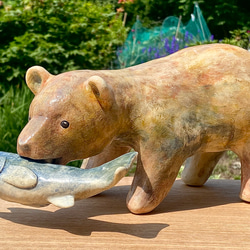木彫りの熊風 陶器の熊 その他置物 工房ホリタ陶芸部 通販