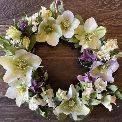 クリスマスローズ リース リース Couronne♡mignonne 通販 17453272