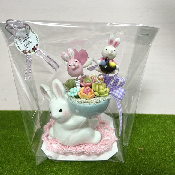 多肉植物寄せ植え〜樹脂粘土レジン(粘土細工)ガーデンピック