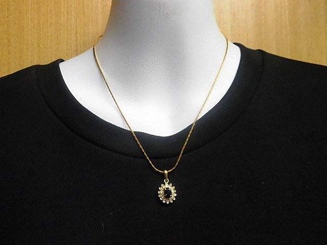 天然石 サファイアネックレス(ペンダント)　　240101180