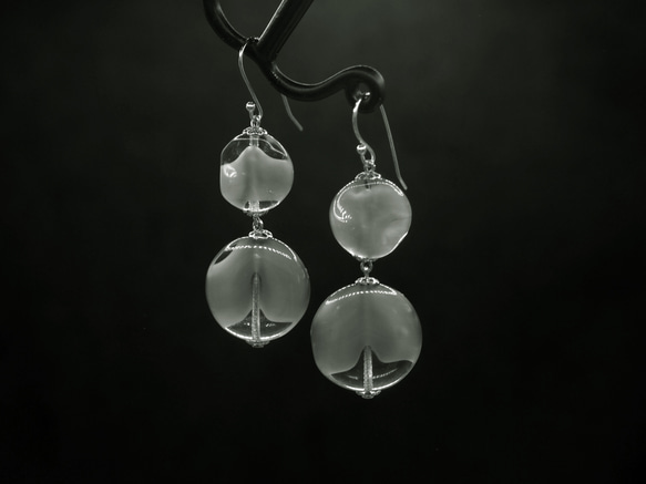 威尼斯穆拉諾琉璃珠耳環  #GE0030 灰漸層 第1張的照片